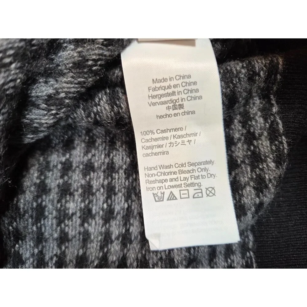 NWT J.Crew Cashmere Houndstooth Sweater Vest Men’s L Black Gray Preppy